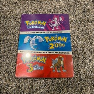 Pokemon The First Movie Y2K 3 DVD Collection Set Steel Book Case